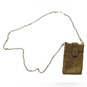 Gold Rhinestone sparkle Crossbody Pouch cell phone purse vegas NWT